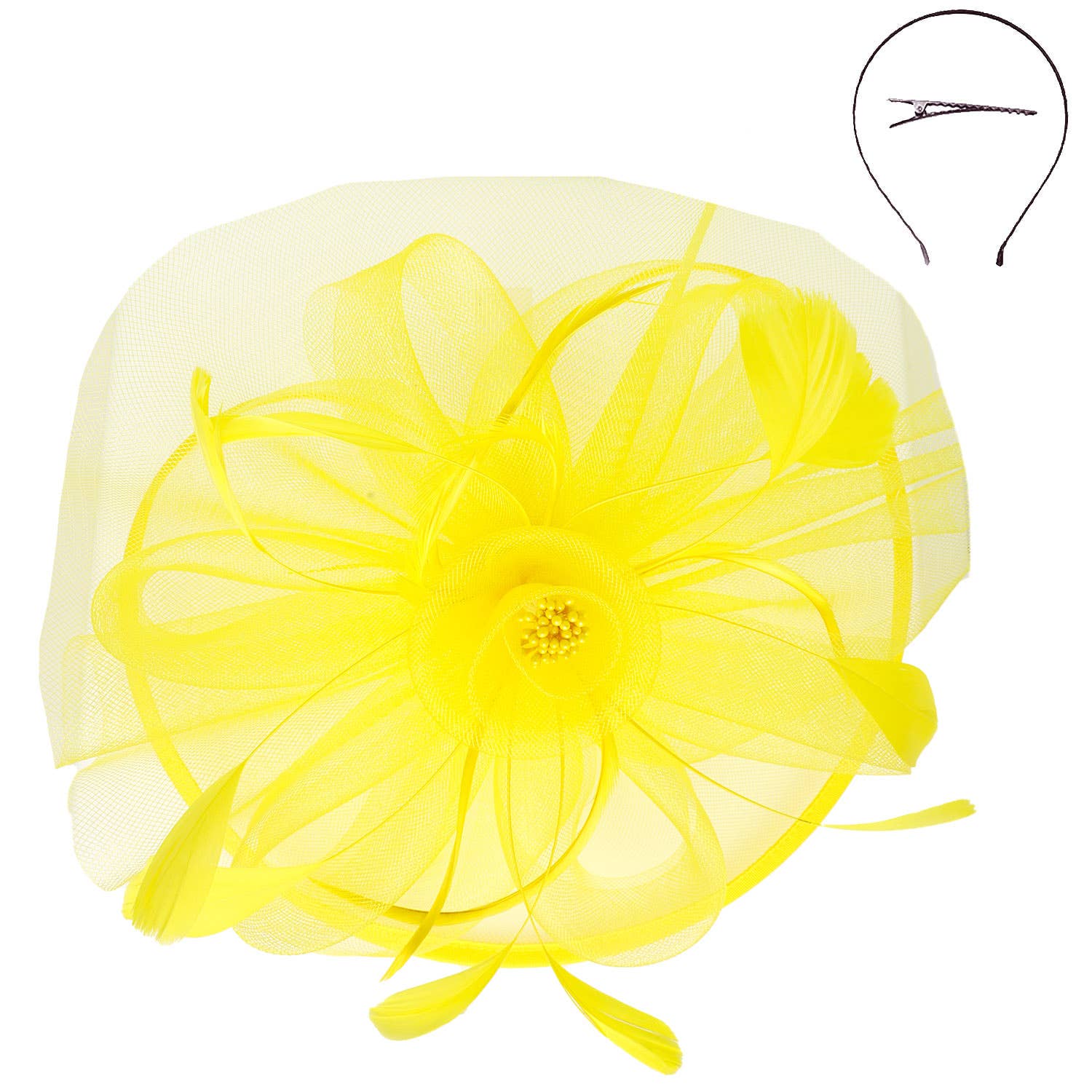 Floral Organza Mesh Ribbon Fascinator