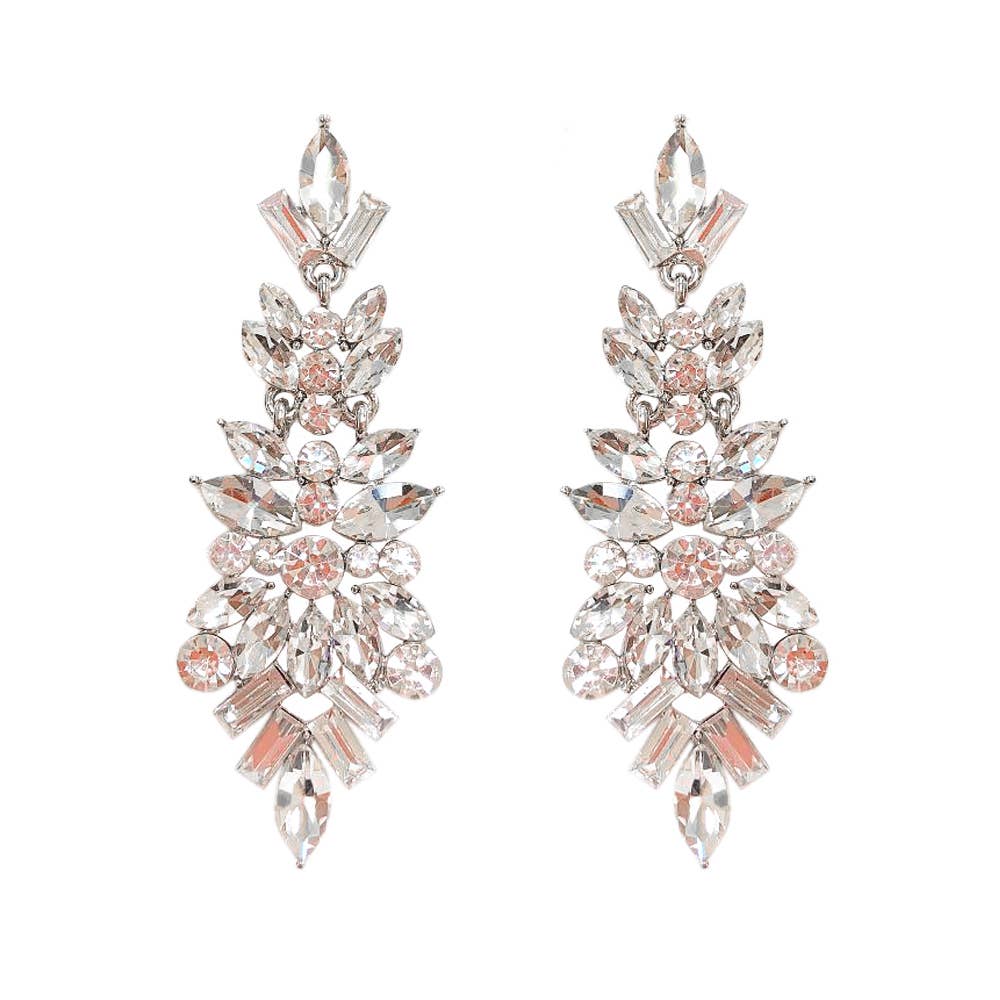 Gemstone Cluster Chandelier Earrings