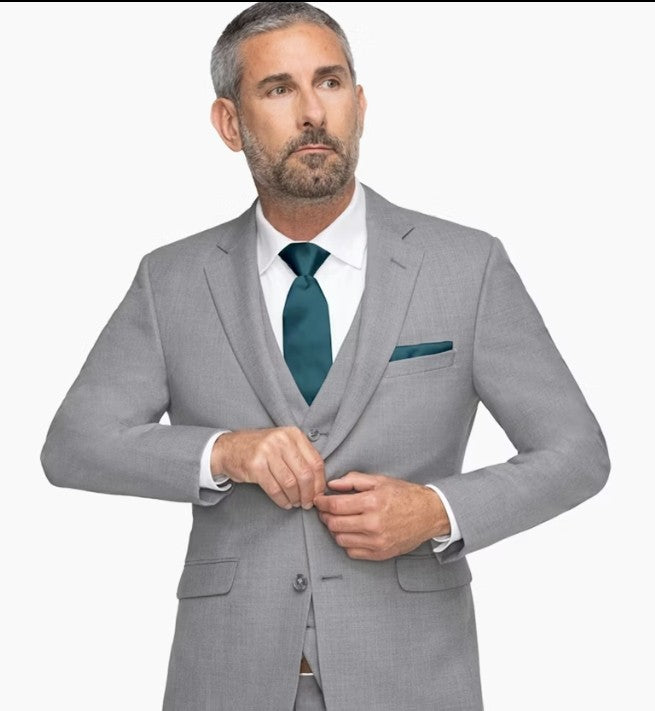 Allure Men's Gray Tux- 40r ultra slim- 10586