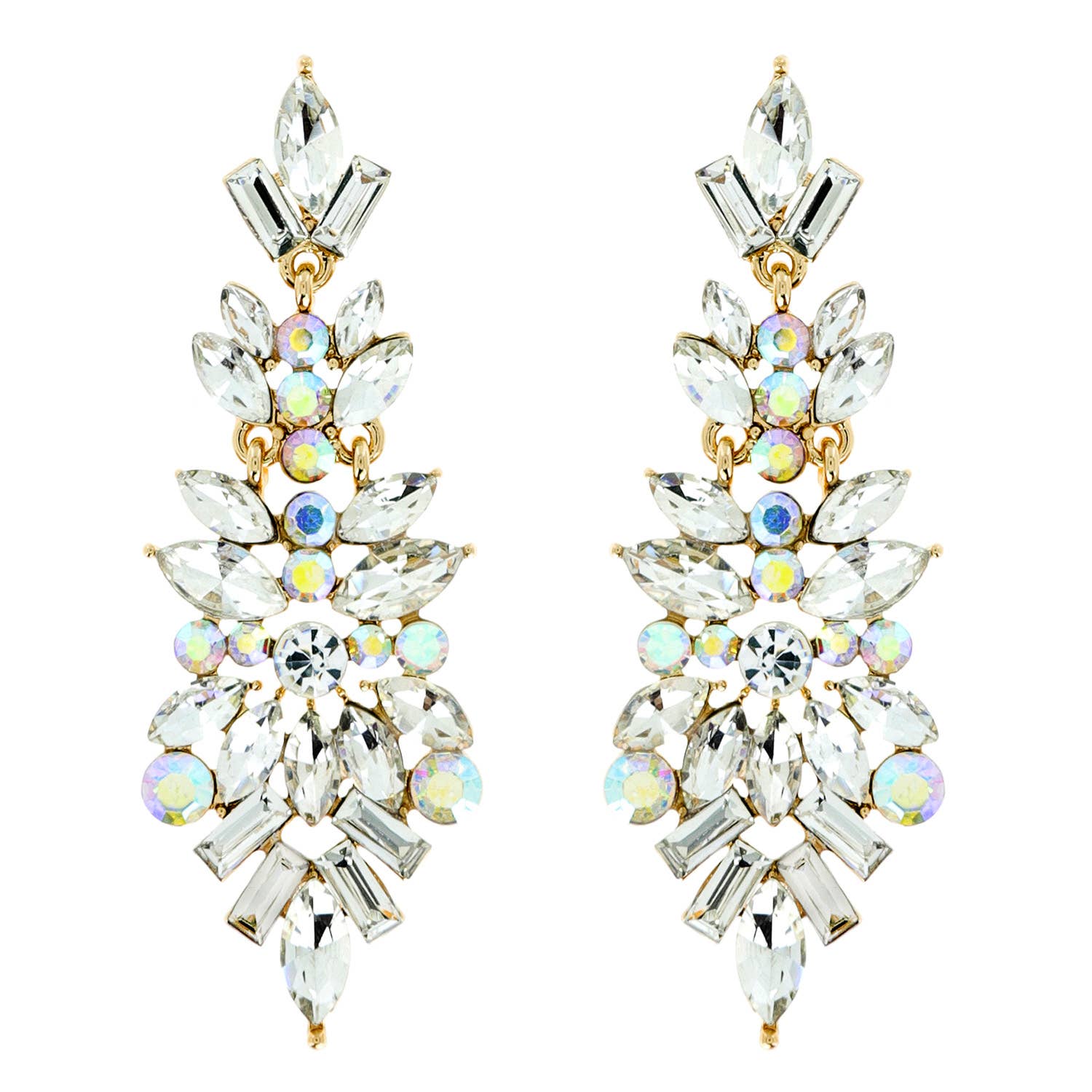 Gemstone Cluster Chandelier Earrings