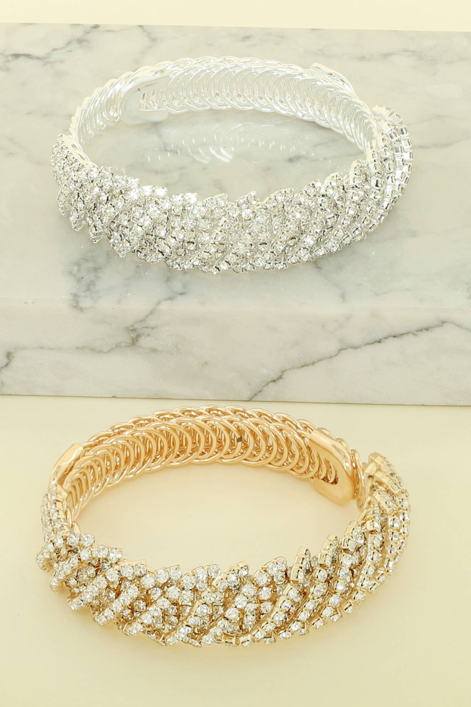 Crystal Rhinestone Pave Bangle Bracelet
