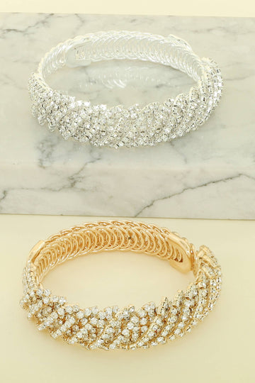 Crystal Rhinestone Pave Bangle Bracelet