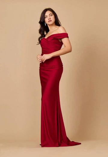 Long Stretch Formal Off Shoulder Dress