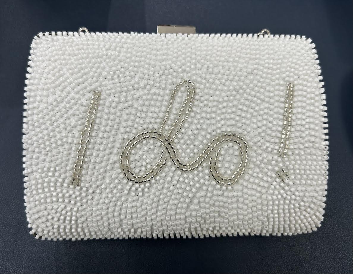 Beaded "I Do" Clutch