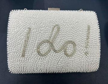 Beaded "I Do" Clutch