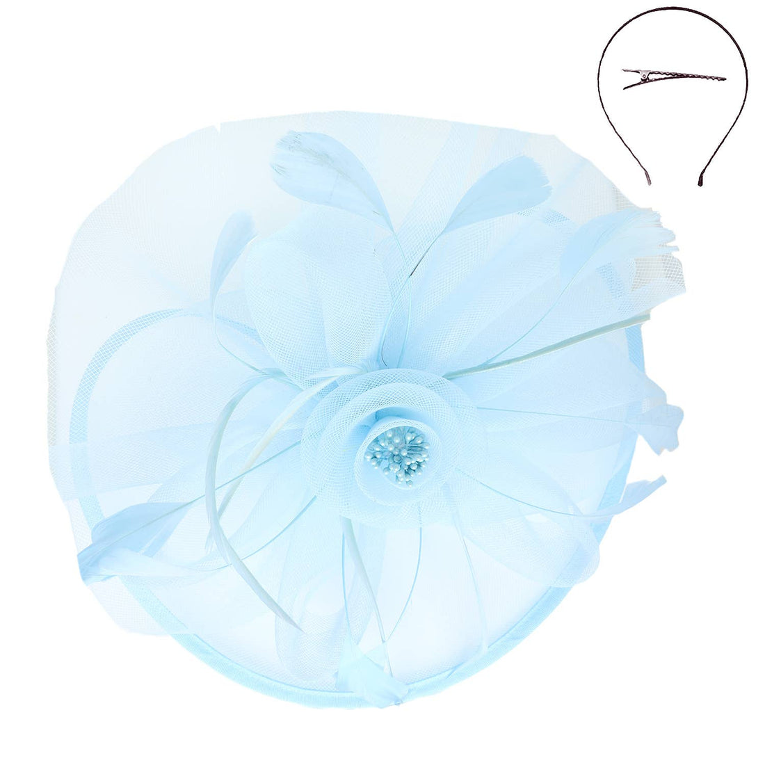 Floral Organza Mesh Ribbon Fascinator