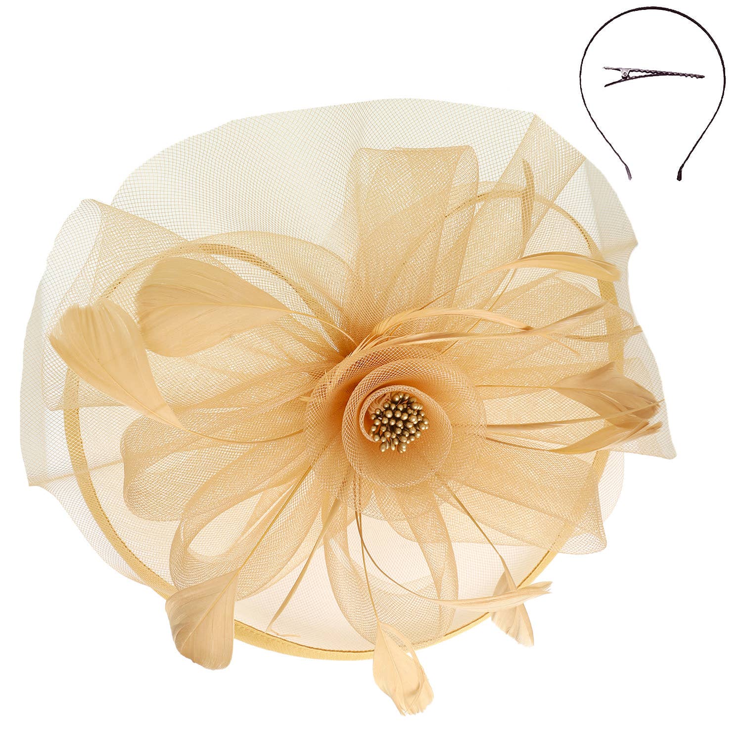 Floral Organza Mesh Ribbon Fascinator