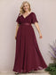 Double V-Neck Ruffles Chiffon Bridesmaid Dress