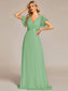 Double V-Neck Ruffles Chiffon Bridesmaid Dress