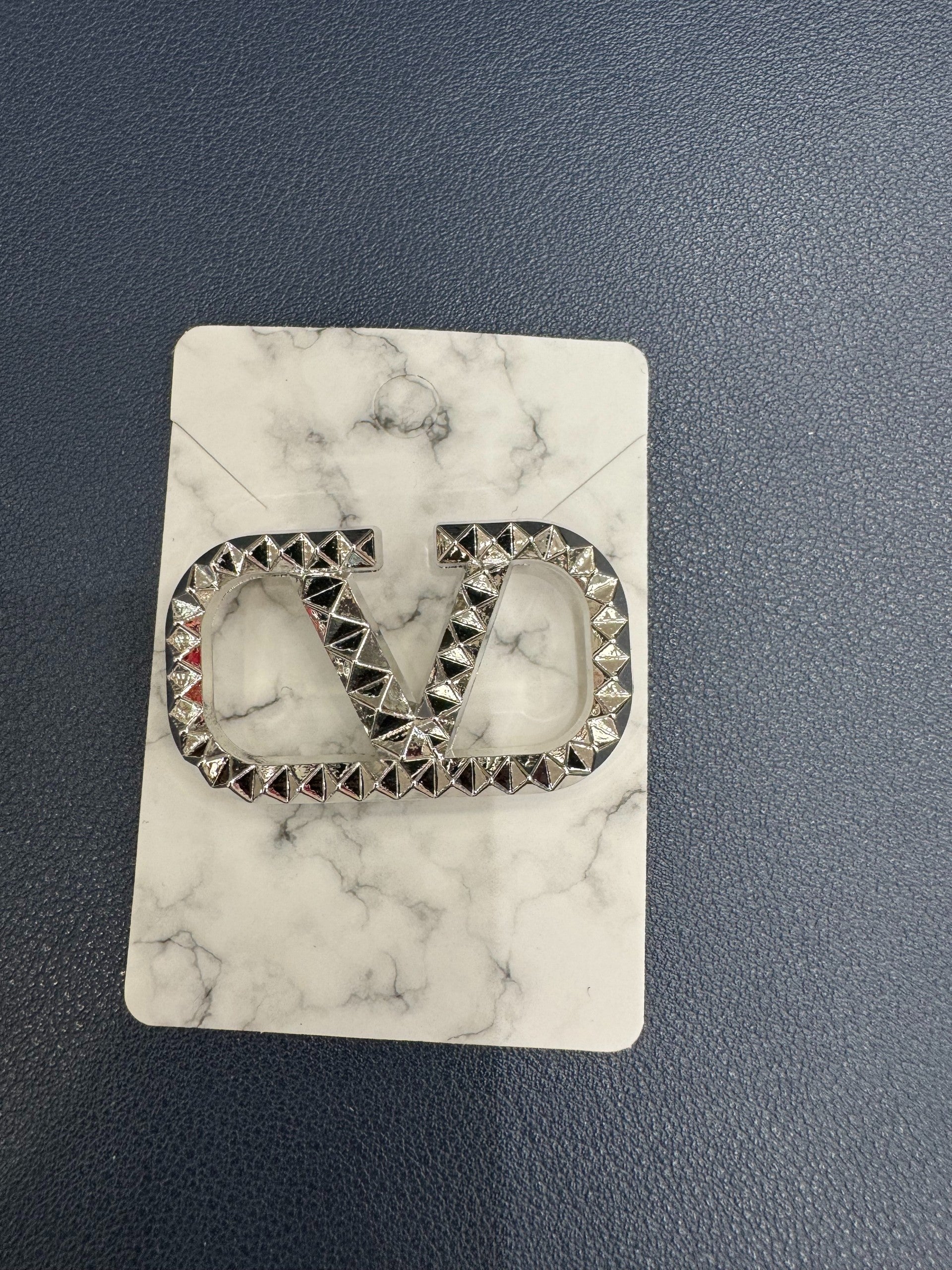 Silver "V" Brooch