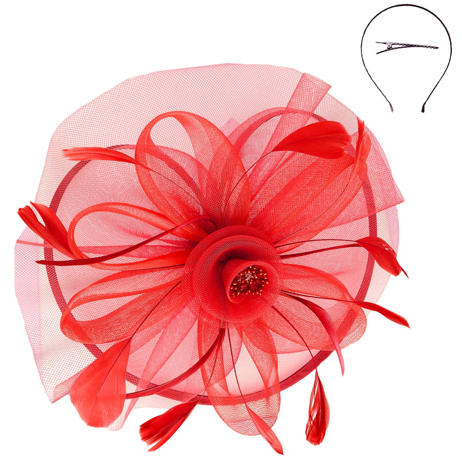 Floral Organza Mesh Ribbon Fascinator