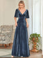 Elegant Double V Neck Velvet Wholesale Party Dress