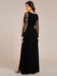 Elegant Long Sleeves Side Split Hem Evening Dresses