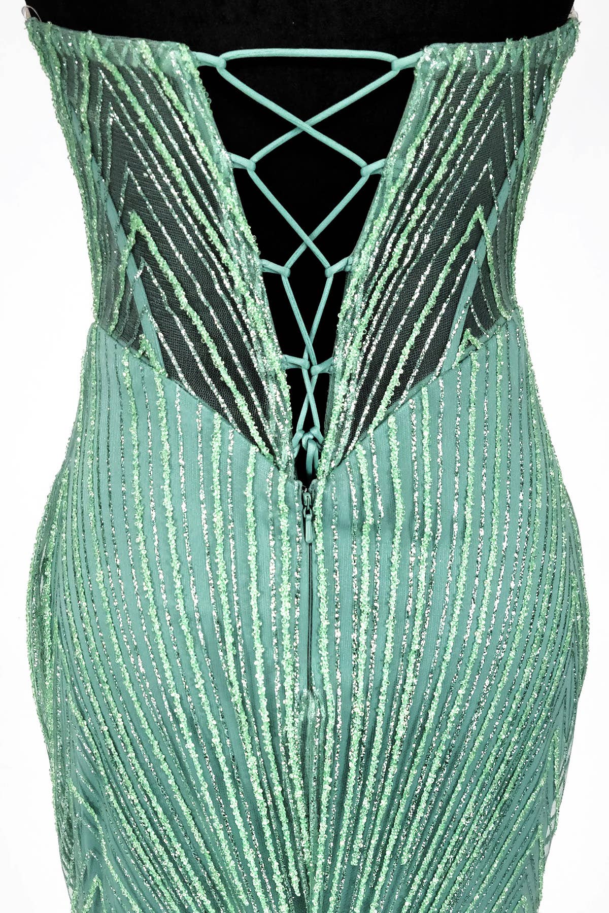 Long sparkling mermaid dress with hanging jewels CF001