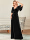 Elegant Double V Neck Velvet Wholesale Party Dress
