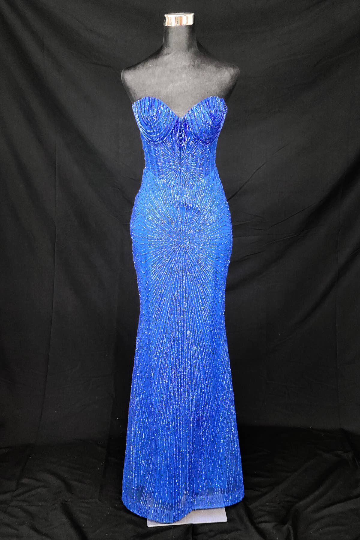 Long sparkling mermaid dress with hanging jewels CF001