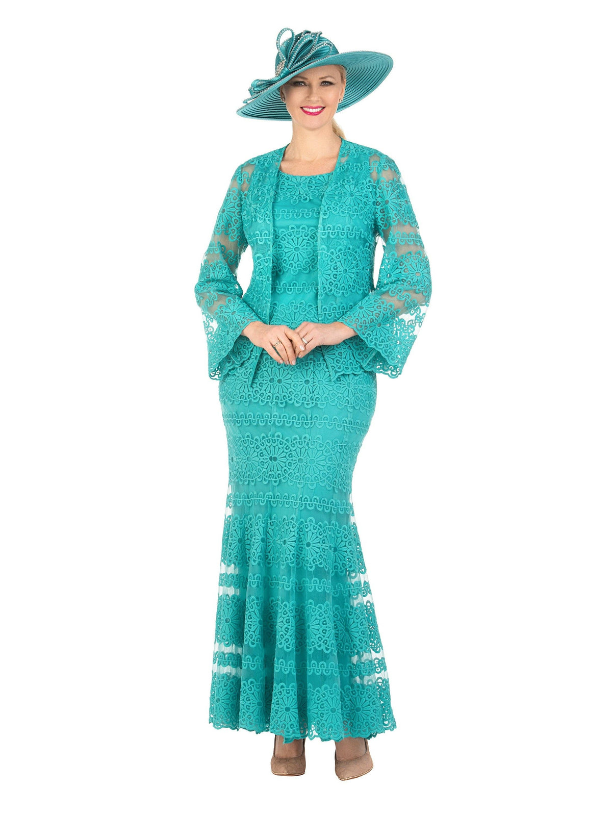 3pc Lux Lace Maxi Skirt Suit-Plus