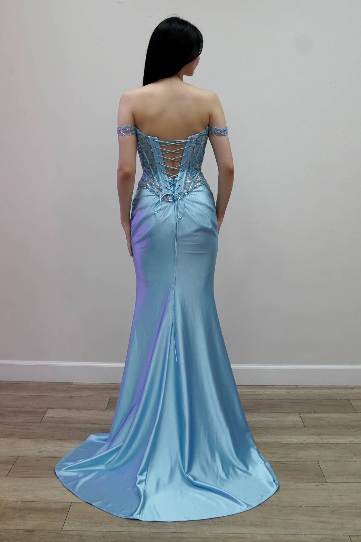 MERMAID GOWN WITH OFF SHOULDER CORSET