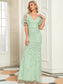 Gorgeous Leaf-Sequined Evening Dress