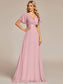 Double V-Neck Ruffles Chiffon Bridesmaid Dress