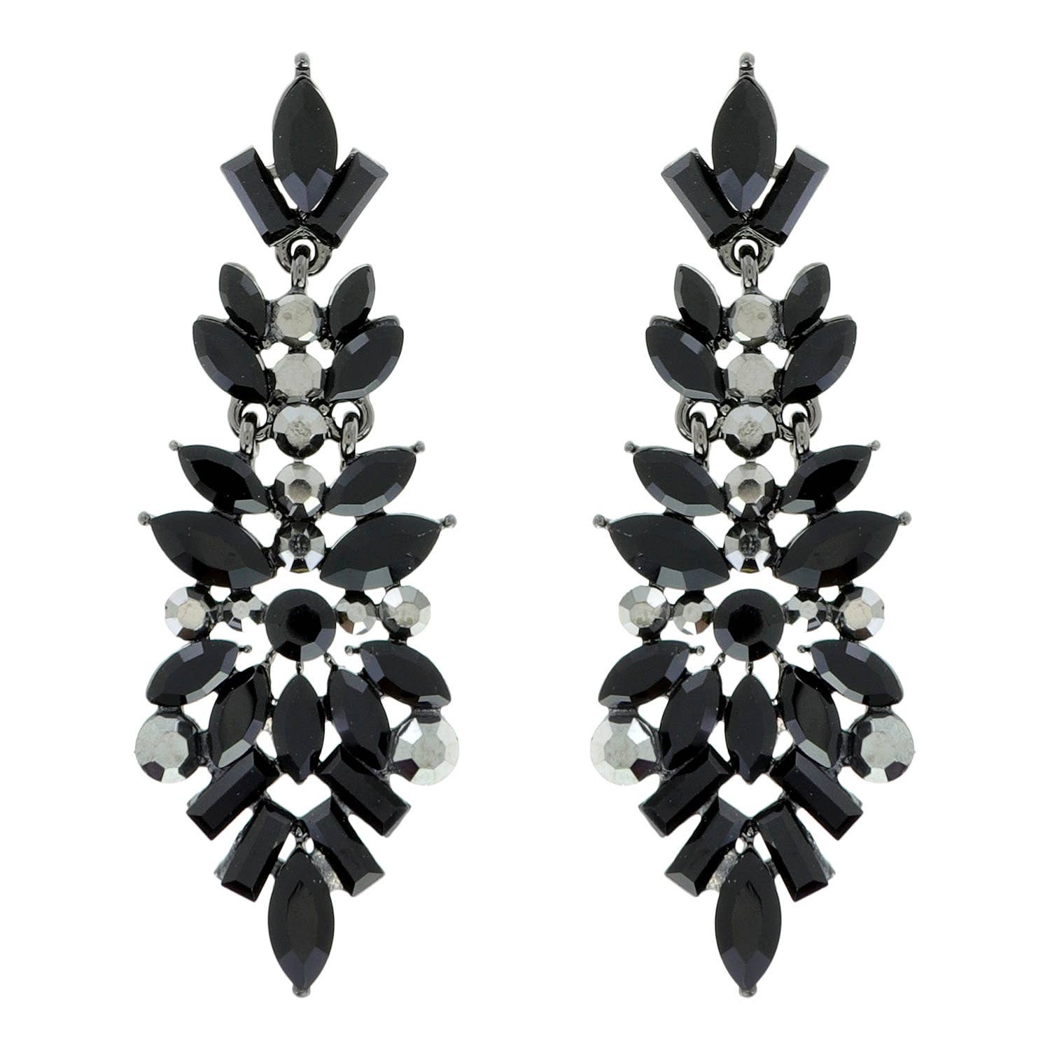 Gemstone Cluster Chandelier Earrings