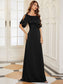 Silver Sequins Fishtail Evening Dress
