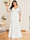 Elegant Plus Size V Neck Fishtail Evening Dress