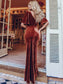 Elegant Double V Neck Velvet Wholesale Party Dress