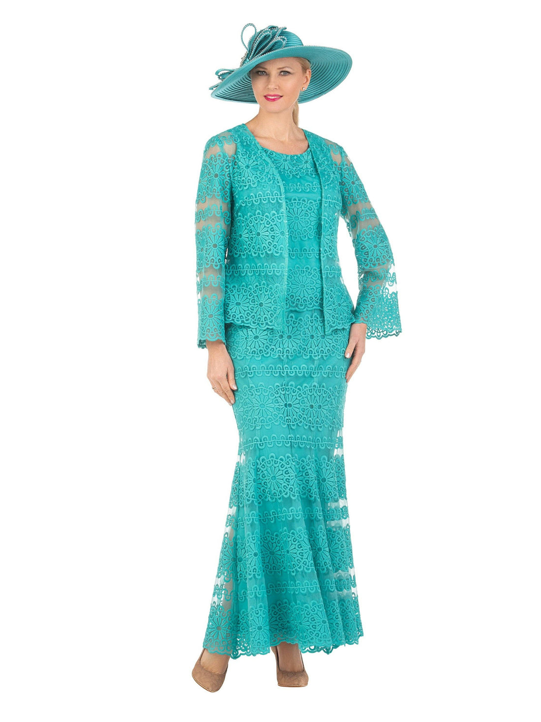 3pc Lux Lace Maxi Skirt Suit-Plus