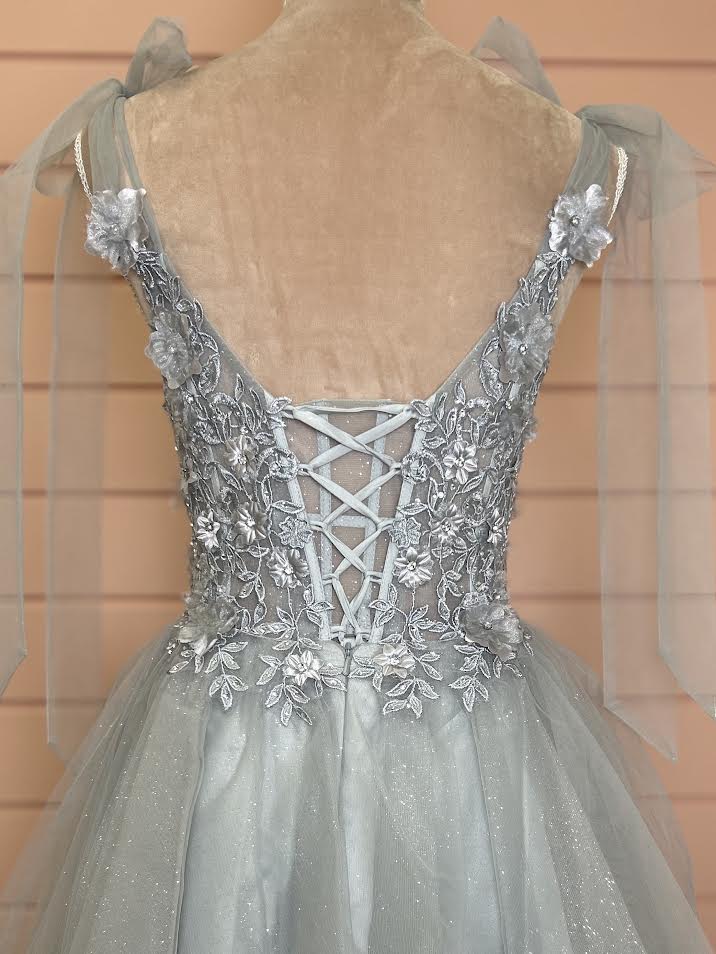 Silver Tie Knee Length