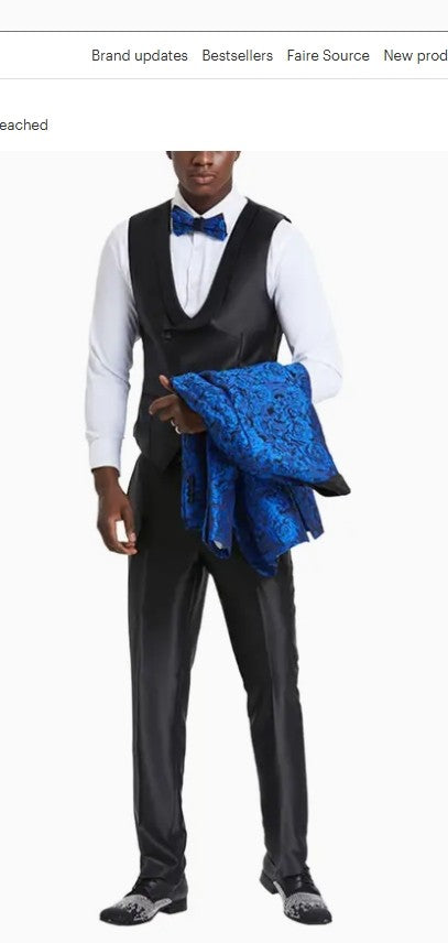 Fashion Suits, Double Breast Paisley, Royal