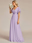 Double V-Neck Ruffles Chiffon Bridesmaid Dress