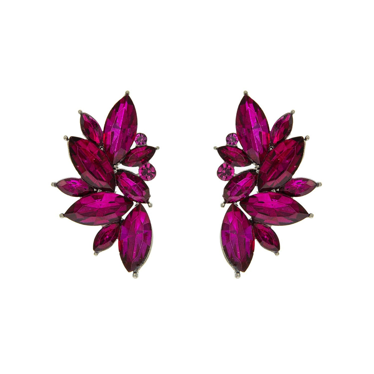 Gemstone Cluster Evening Post Earrings
