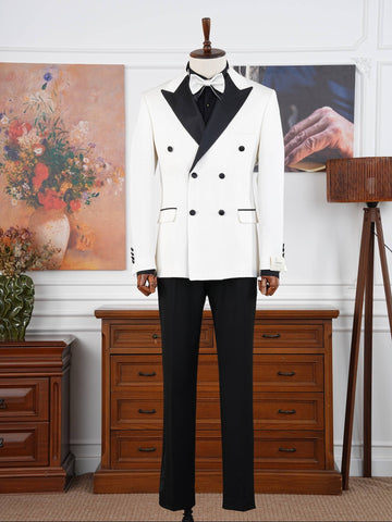The Monaco Luxury Limited Edition Ivory black Velvet Tuxedo