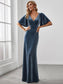 Elegant Double V Neck Velvet Wholesale Party Dress