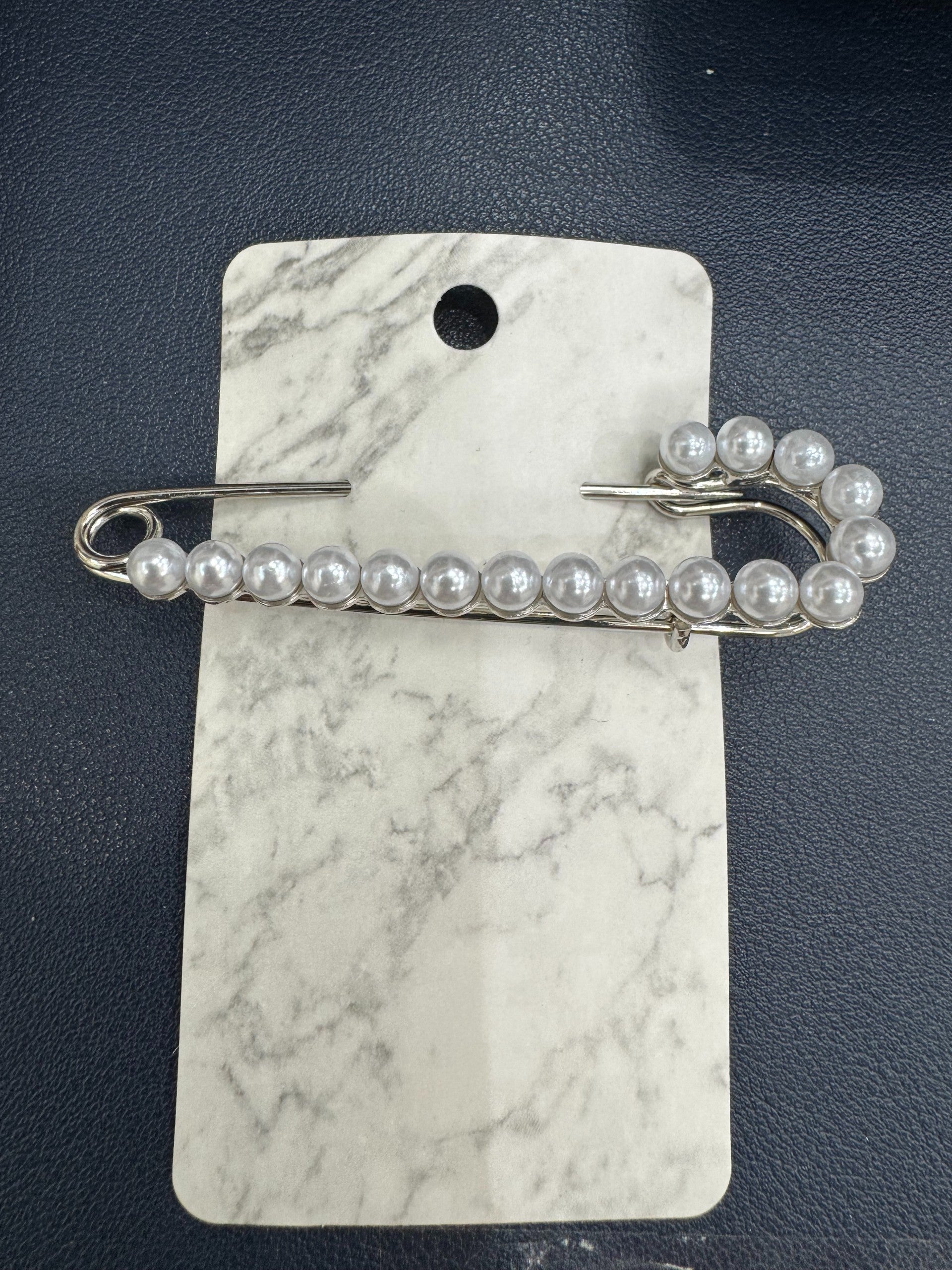 Pearl Safety Pin Brooch