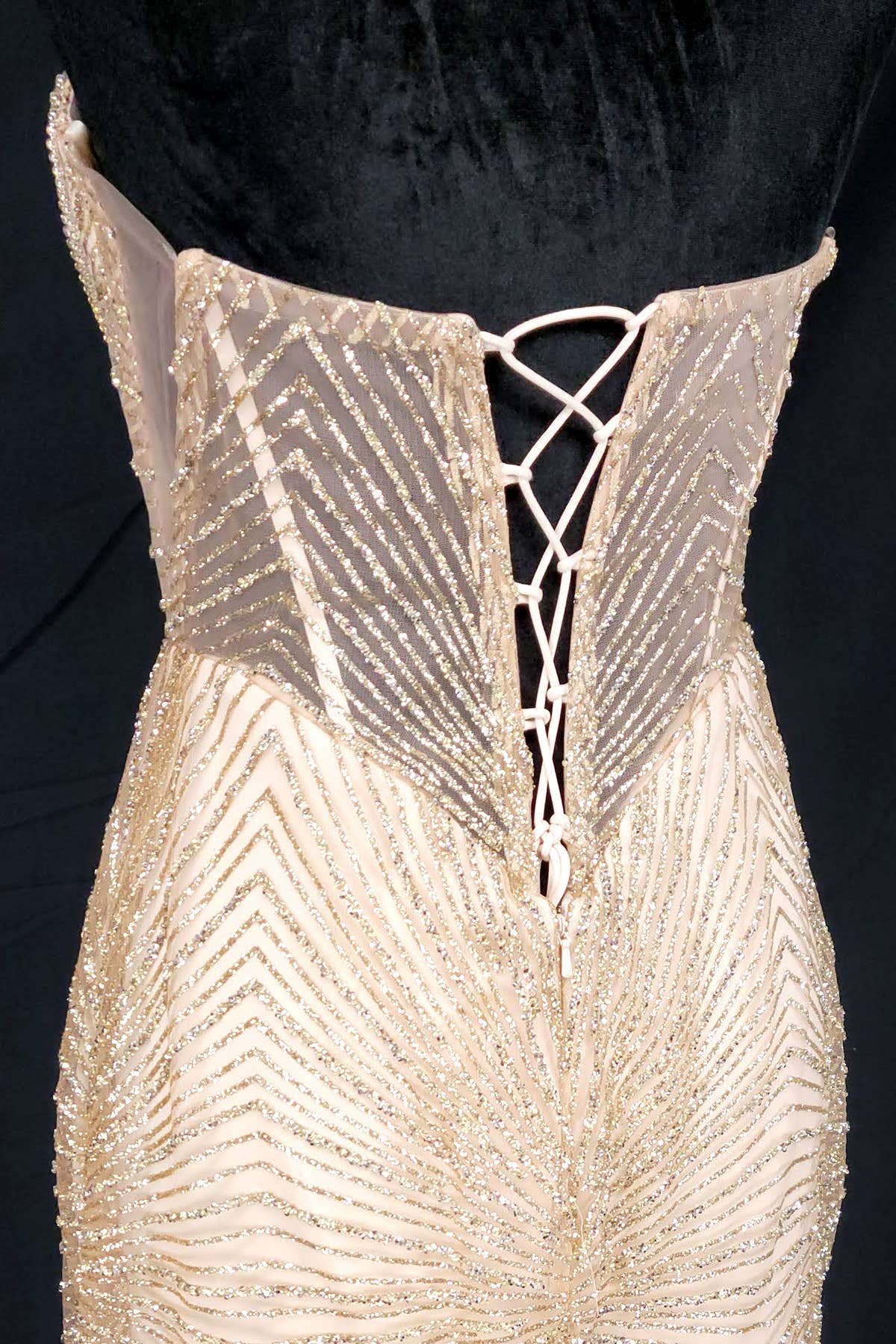 Long sparkling mermaid dress with hanging jewels CF001