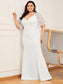 Elegant Plus Size V Neck Fishtail Evening Dress