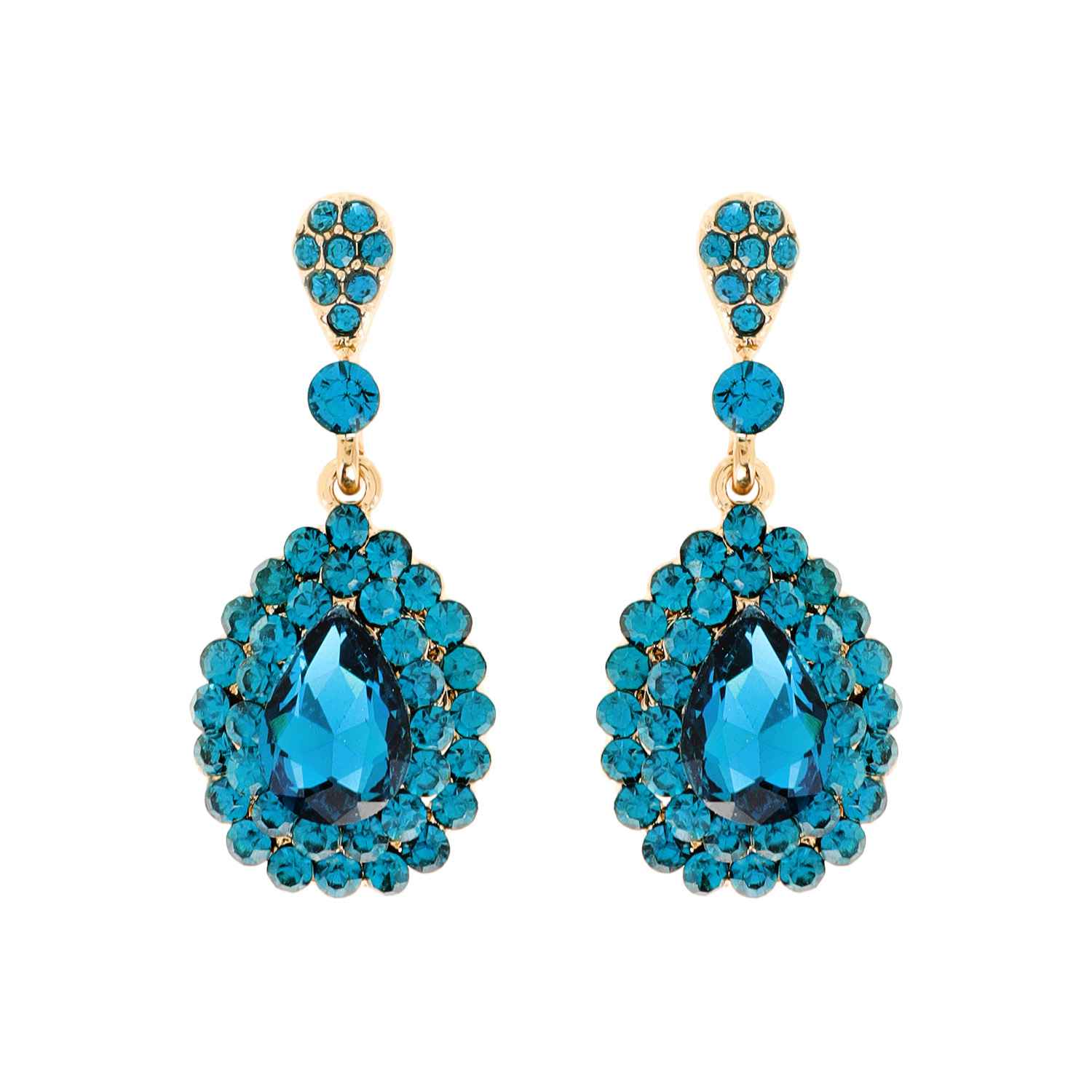 Dangly Teardrop Rhinestone Earrings