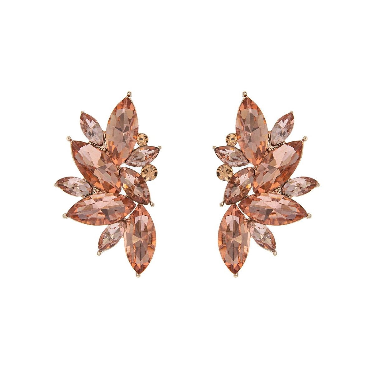 Gemstone Cluster Evening Post Earrings