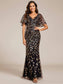 Gorgeous Leaf-Sequined Evening Dress