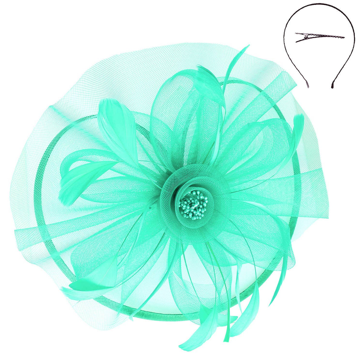 Floral Organza Mesh Ribbon Fascinator