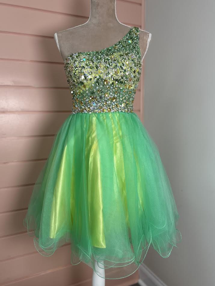 Green Tulle Jewel One Strap
