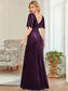Elegant Double V Neck Velvet Wholesale Party Dress