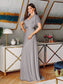 Double V-Neck Ruffles Chiffon Bridesmaid Dress