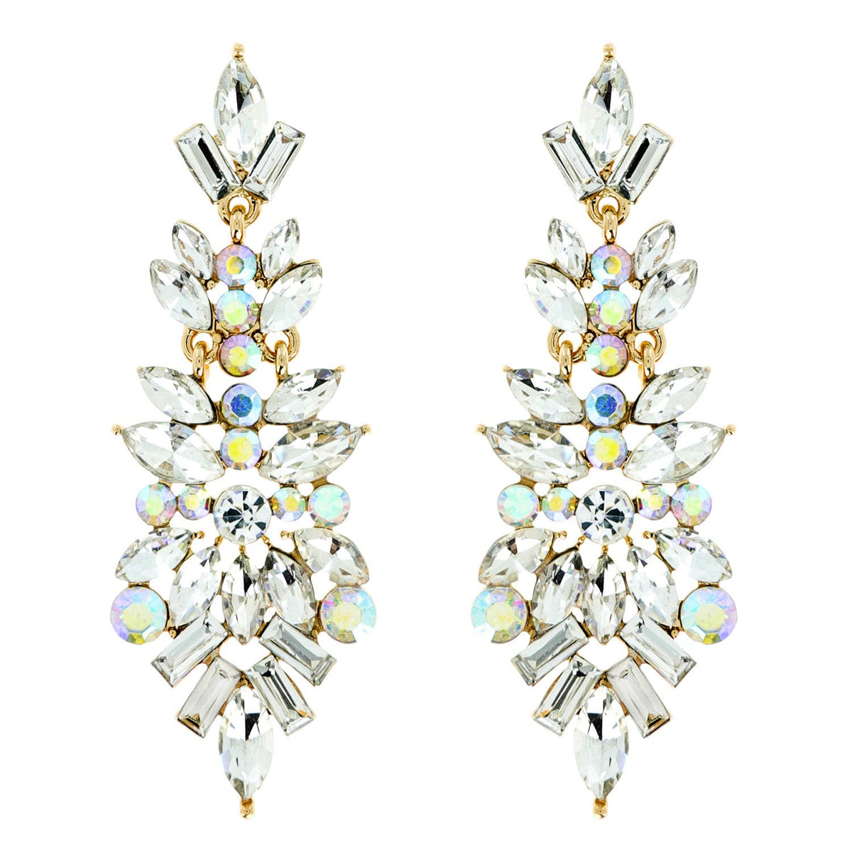 Gemstone Cluster Chandelier Earrings