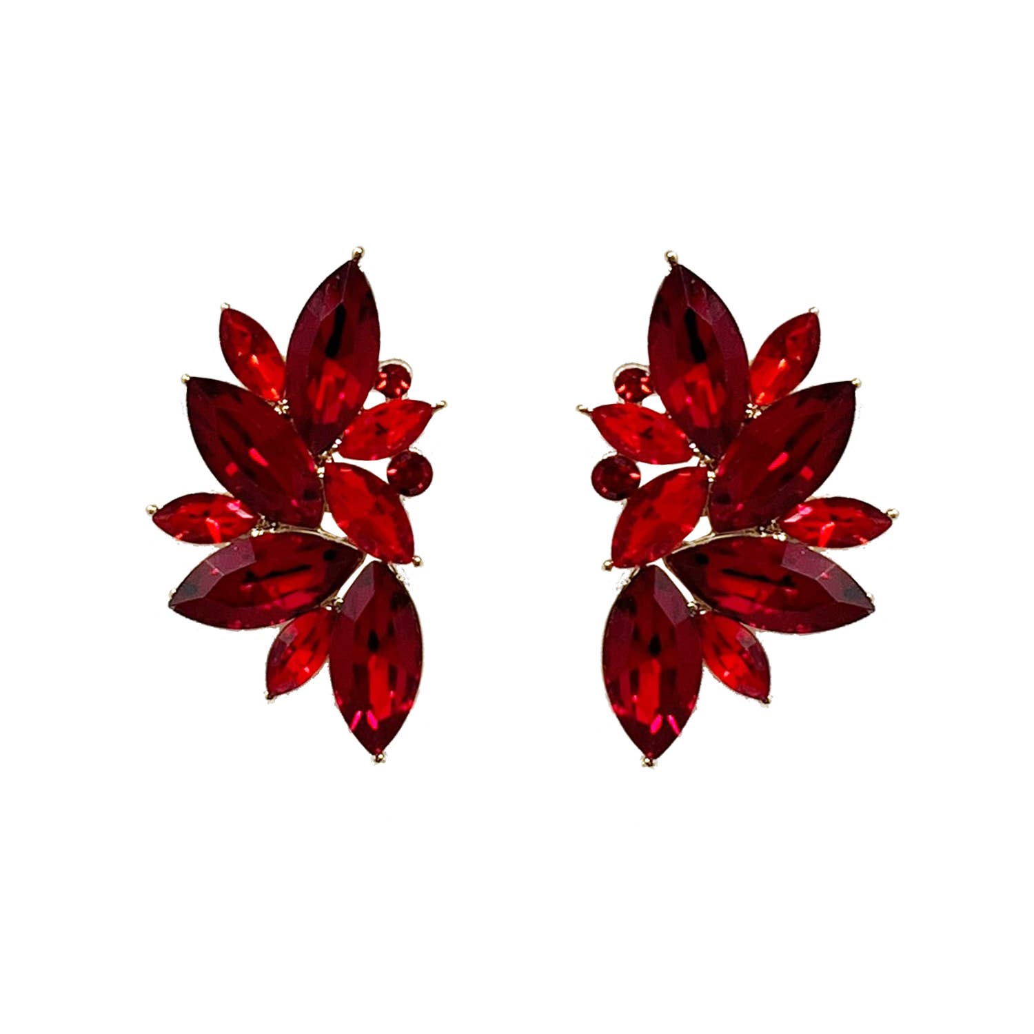 Gemstone Cluster Evening Post Earrings