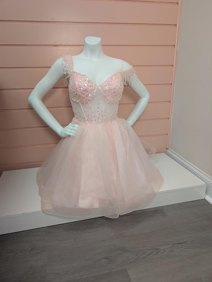 Blush Fringe Off The Shoulder