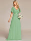 Double V-Neck Ruffles Chiffon Bridesmaid Dress