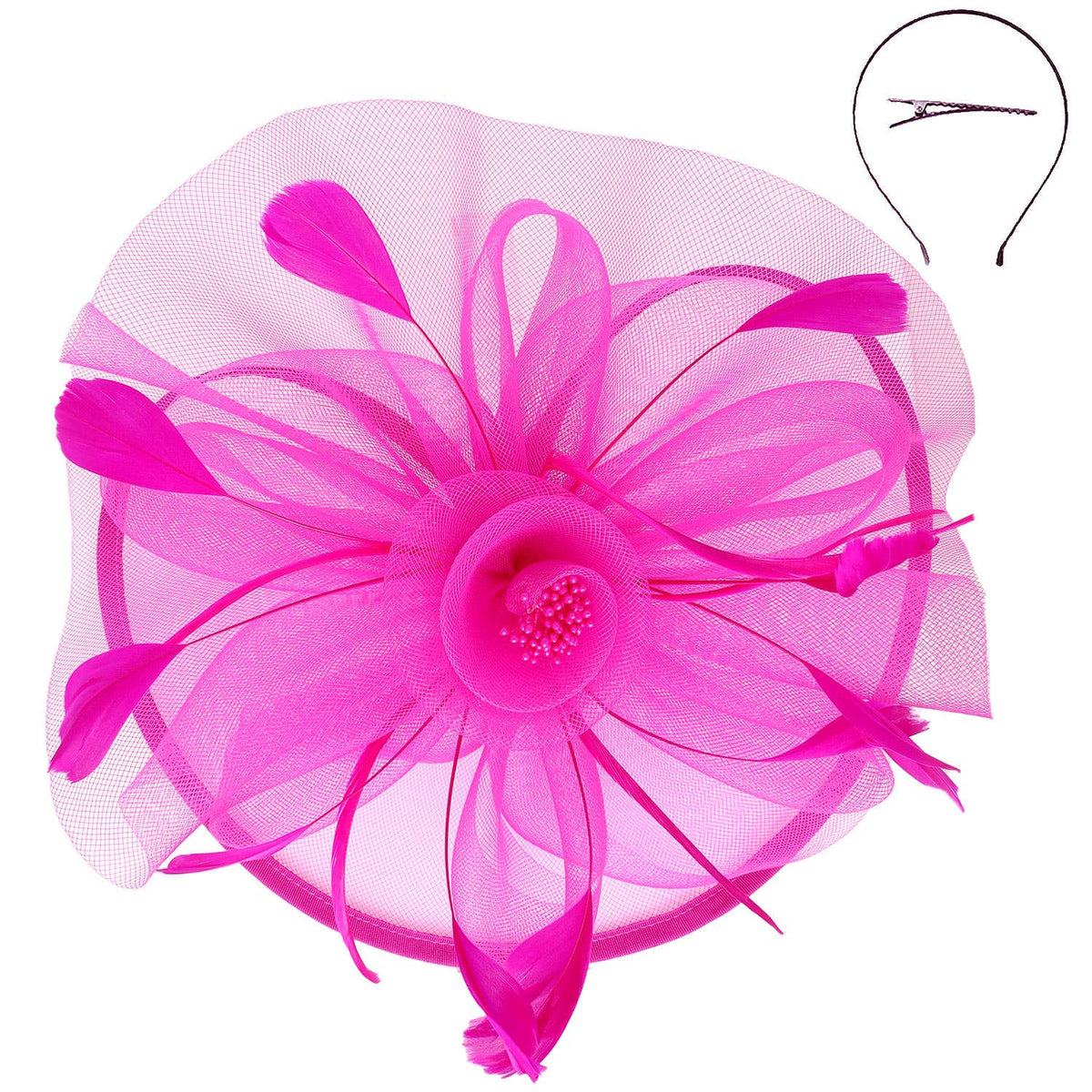 Floral Organza Mesh Ribbon Fascinator